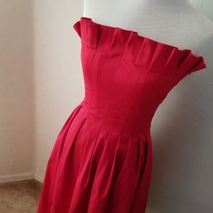 ANTONIO MILANI NEW Red Strapless Ruffle dress 14